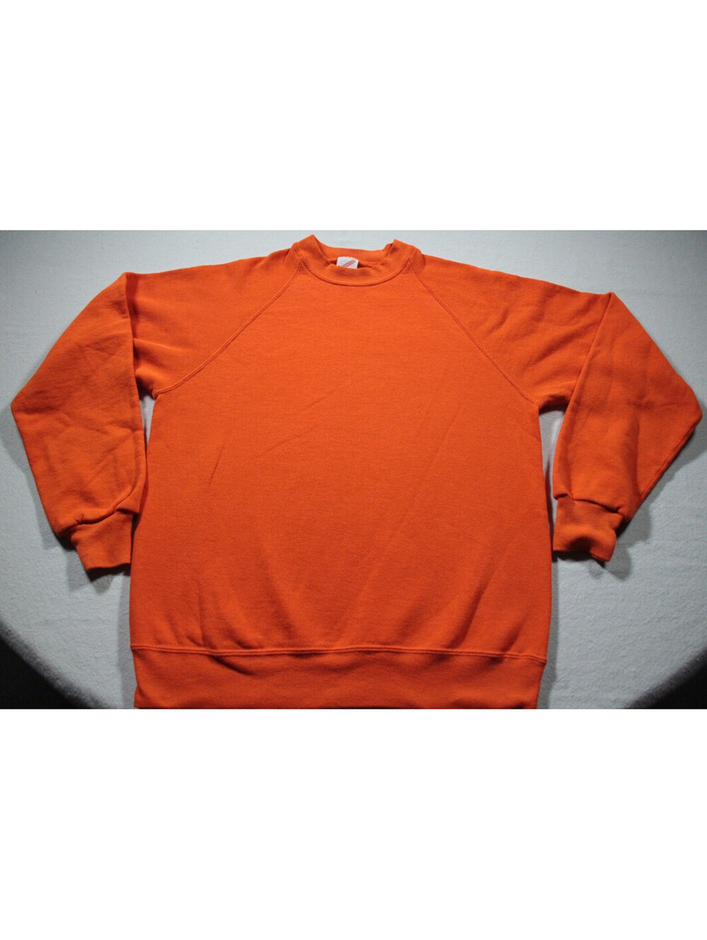 Vintage 90s JERZEES Sweatshirt Solid Blank Orange Shirt L Halloween